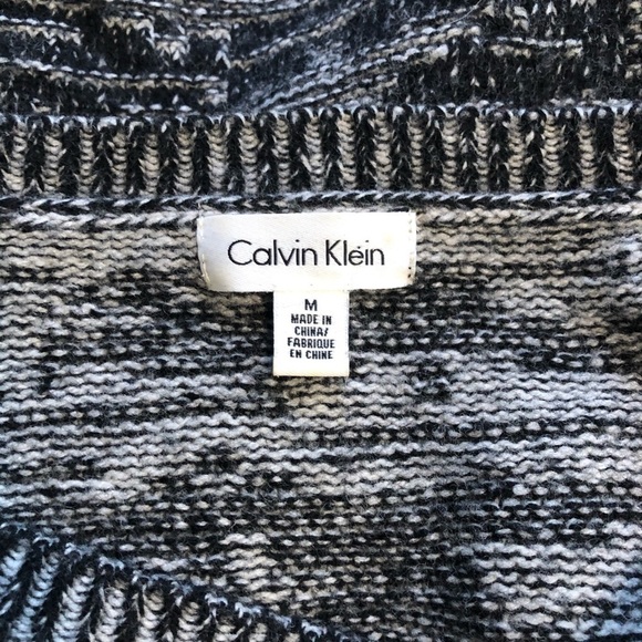 CALVIN Klein Wool Grey & Black Sweater Medium - Picture 4 of 6